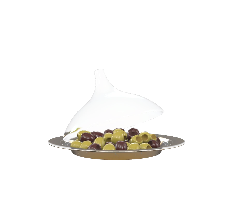 Iridescent Dish with Olives