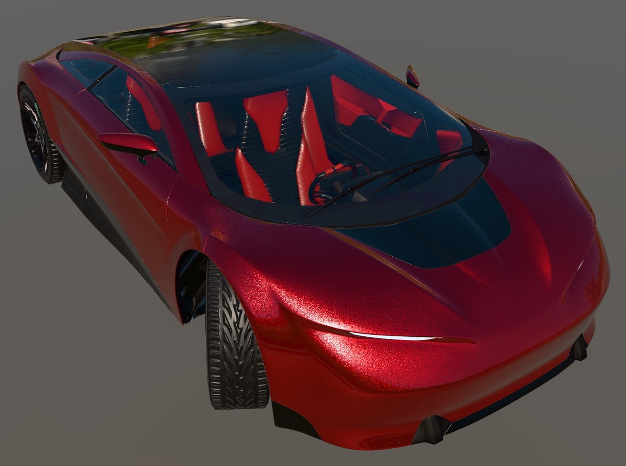 A screenshot of the car asset in the glTF Sample Viewer.