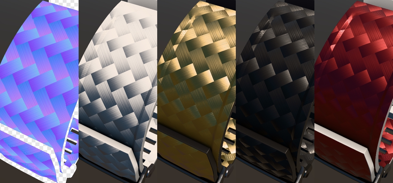 Carbon fiber materials and normal map