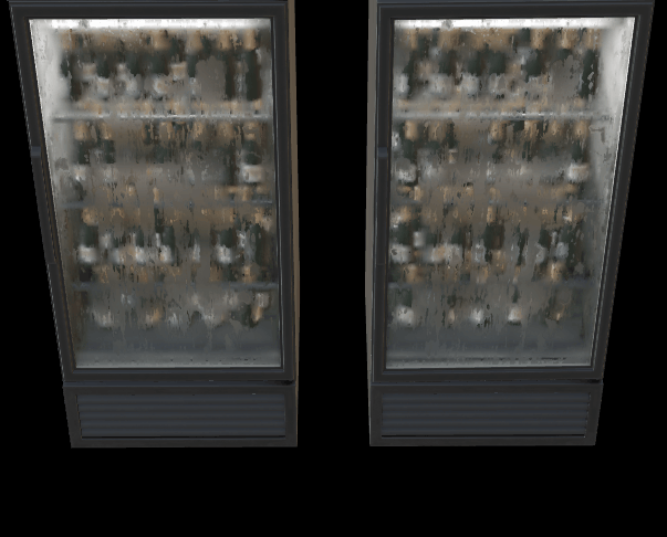 An animated GIF shows two refrigerators, one with natural ease curve rotation, the other with mechanical linear rotation