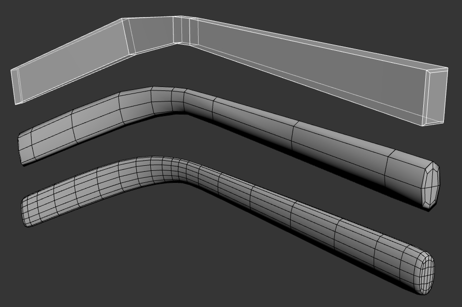 Wireframe views of subdivision surfaces
